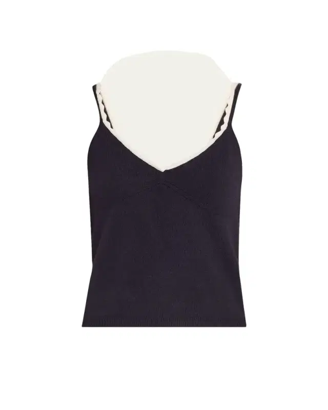 Officine Generale Loa Scallop-Trim Knit Tank Top