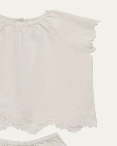 Ralph Lauren Girl's Starfish-Embroidered Linen Top & Shorts Set, Size 3M-24M | Thumbnail 3