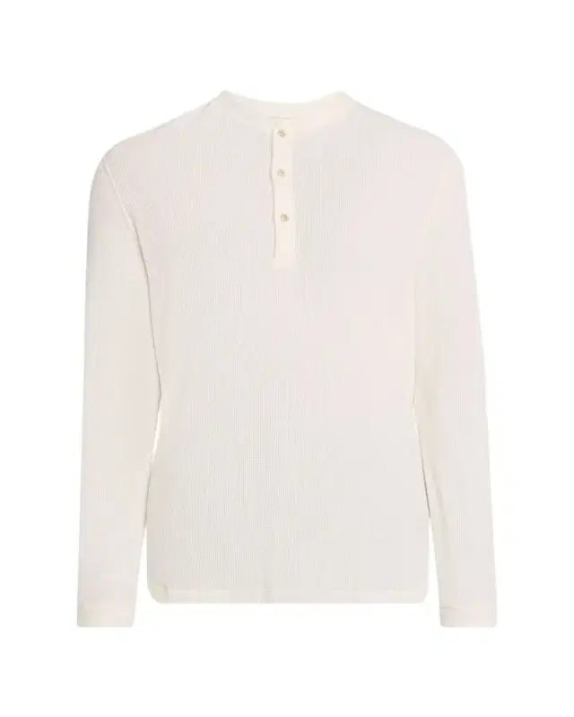 Brunello Cucinelli Men's Cashmere and Cotton Waffle-Knit Long-Sleeve Henley T-Shirt
