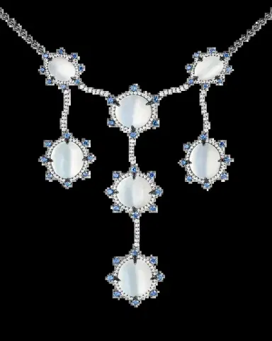 Paul Morelli 18K White Gold Diamond and Moonstone Statement Necklace | Thumbnail 2