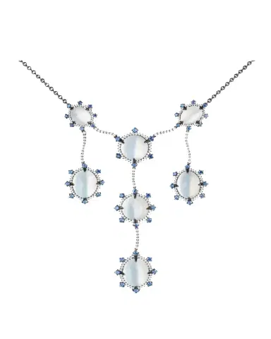 Paul Morelli 18K White Gold Diamond and Moonstone Statement Necklace | Thumbnail 1