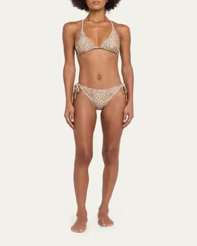 Ramy Brook Nikoleta Leopard Triangle Bikini Top | Thumbnail 2