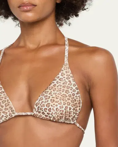 Ramy Brook Nikoleta Leopard Triangle Bikini Top | Thumbnail 4
