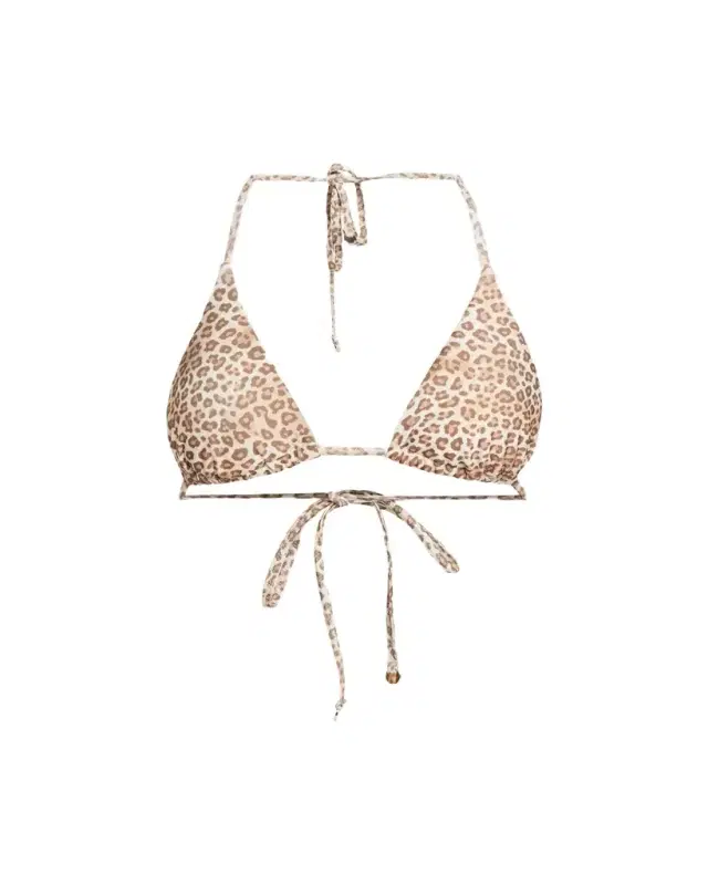 Nikoleta Leopard Triangle Bikini Top