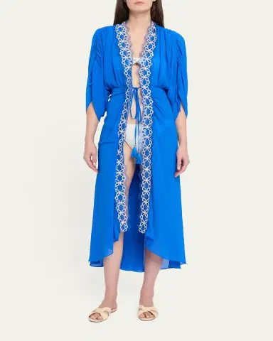 Ramy Brook Riley Embroidered Maxi Robe Dress | Thumbnail 2