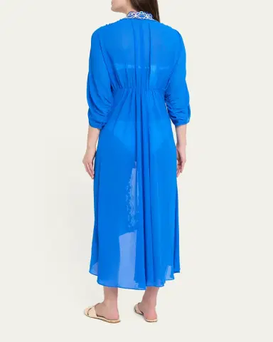 Ramy Brook Riley Embroidered Maxi Robe Dress | Thumbnail 3