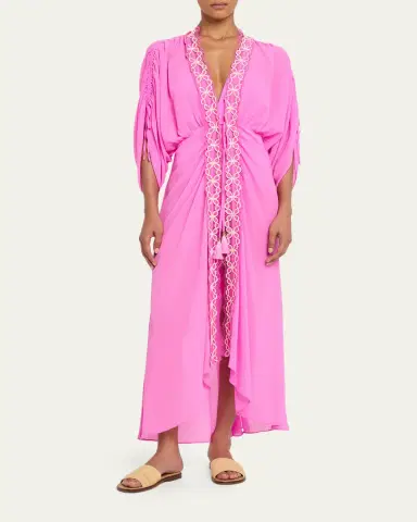 Ramy Brook Riley Embroidered Maxi Robe Dress | Thumbnail 5