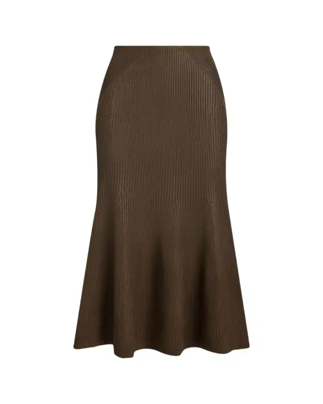 Ralph Lauren Collection Adrianna Foiled Rib-Knit Sweater Skirt