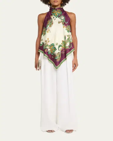 ALÉMAIS Ruthie Floral Jacquard Halter Top | Thumbnail 2 ALÉMAIS Ruthie Floral Jacquard Halter Top | Thumbnail 2