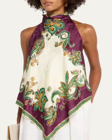 ALÉMAIS Ruthie Floral Jacquard Halter Top | Thumbnail 4 ALÉMAIS Ruthie Floral Jacquard Halter Top | Thumbnail 4