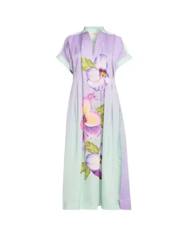 Verandah Hand-Pleated Floral Kaftan Maxi Dress | Thumbnail 1