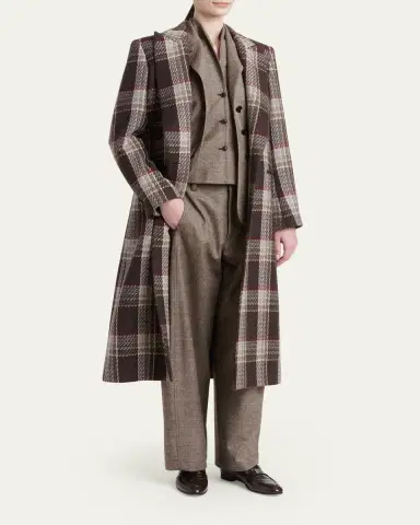 Kiton Wool-Cashmere Check Single-Breasted Jacket | Thumbnail 2 Kiton Wool-Cashmere Check Single-Breasted Jacket | Thumbnail 2