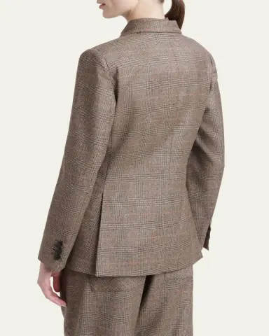 Kiton Wool-Cashmere Check Single-Breasted Jacket | Thumbnail 3 Kiton Wool-Cashmere Check Single-Breasted Jacket | Thumbnail 3