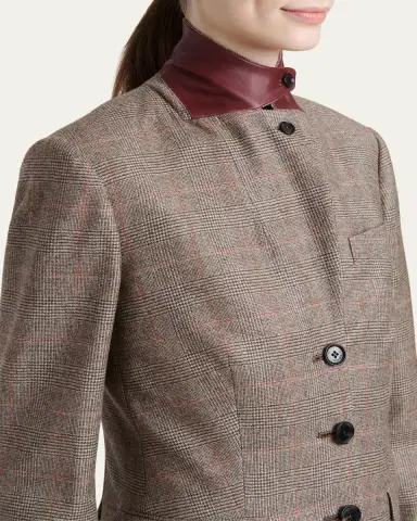 Kiton Wool-Cashmere Check Single-Breasted Jacket | Thumbnail 5 Kiton Wool-Cashmere Check Single-Breasted Jacket | Thumbnail 5