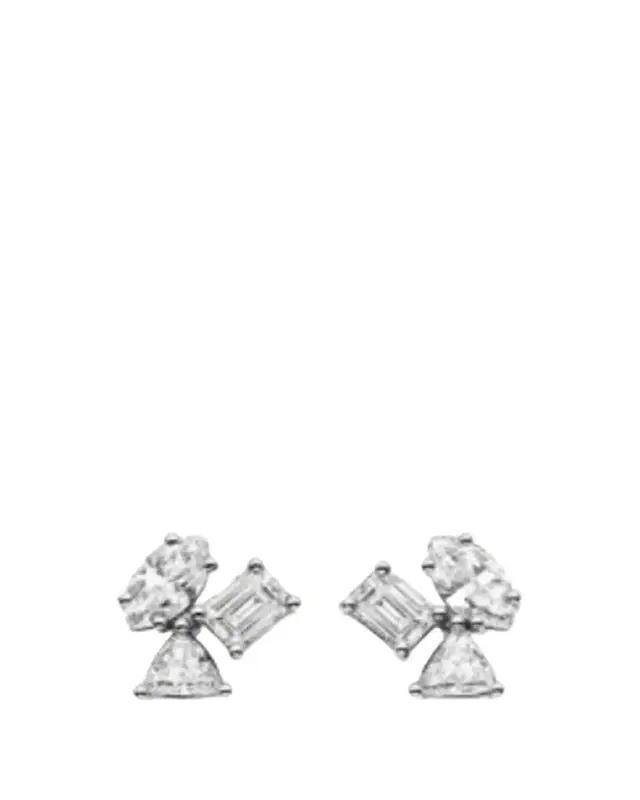 Kimberly McDonald 18k White Gold Irregular Diamond Cluster Earrings