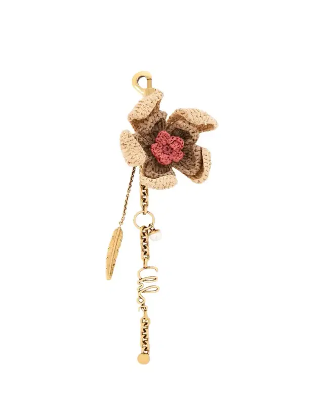 Chloe Crochet Raffia Flower Bag Charm