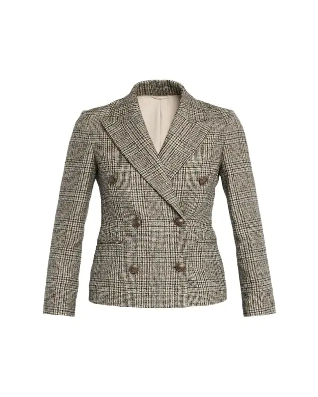 Brunello Cucinelli Double-Breasted Prince Of Wales Tailored Jacket