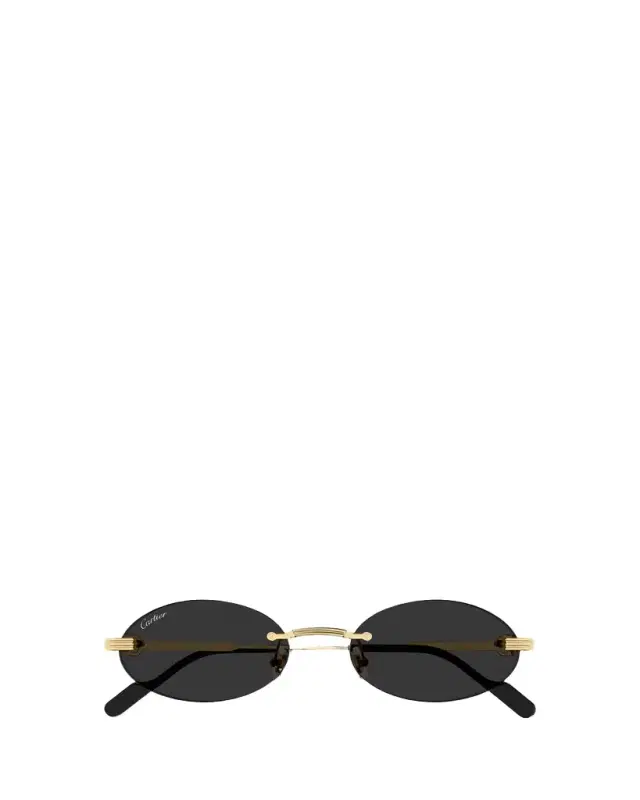 Cartier Men's Premiere de Rimless Oval Metal Sunglasses