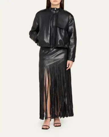 Toccin Alyssa Stand-Collar Faux Leather Jacket | Thumbnail 2