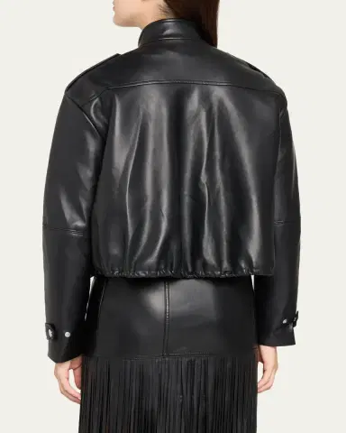 Toccin Alyssa Stand-Collar Faux Leather Jacket | Thumbnail 3