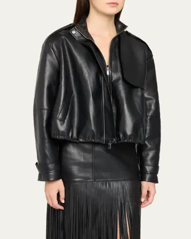 Toccin Alyssa Stand-Collar Faux Leather Jacket | Thumbnail 4