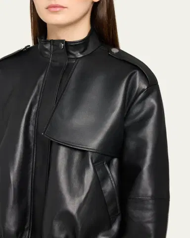 Toccin Alyssa Stand-Collar Faux Leather Jacket | Thumbnail 5