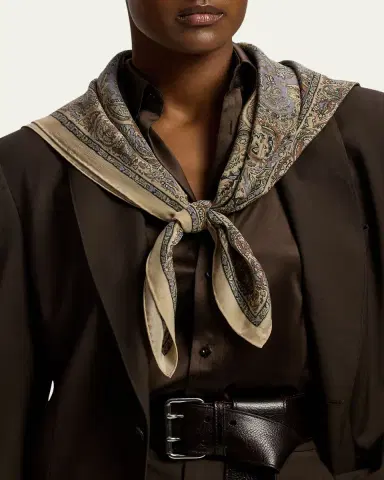 Ralph Lauren Collection Paisley Crepe de Chine Square Scarf | Thumbnail 3 Ralph Lauren Collection Paisley Crepe de Chine Square Scarf | Thumbnail 3