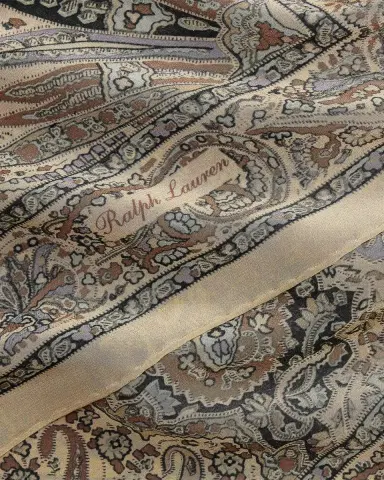 Ralph Lauren Collection Paisley Crepe de Chine Square Scarf | Thumbnail 4 Ralph Lauren Collection Paisley Crepe de Chine Square Scarf | Thumbnail 4