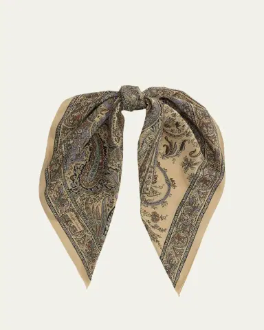 Ralph Lauren Collection Paisley Crepe de Chine Square Scarf | Thumbnail 5 Ralph Lauren Collection Paisley Crepe de Chine Square Scarf | Thumbnail 5