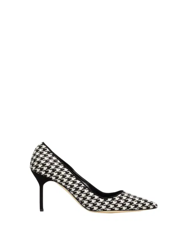Manolo Blahnik 90mm BB Houndstooth Wool Pumps