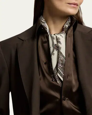 Ralph Lauren Collection Paisley Crepe de Chine Square Scarf | Thumbnail 3
