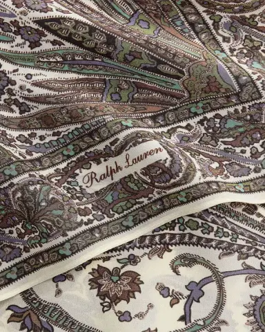 Ralph Lauren Collection Paisley Crepe de Chine Square Scarf | Thumbnail 4