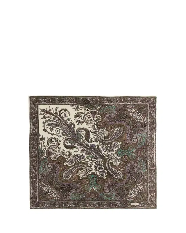 Ralph Lauren Collection Paisley Crepe de Chine Square Scarf