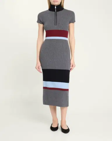 Toccin Dasha Striped Turtleneck Knit Midi Dress | Thumbnail 2 Toccin Dasha Striped Turtleneck Knit Midi Dress | Thumbnail 2