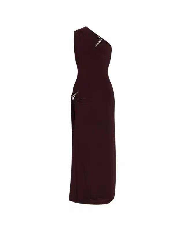 Grace Ling One-Shoulder Claw Slit Gown