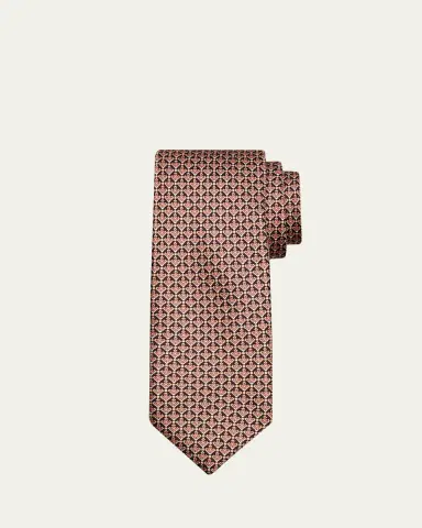 Brioni Men's Micro-Geometric Silk Tie | Thumbnail 2