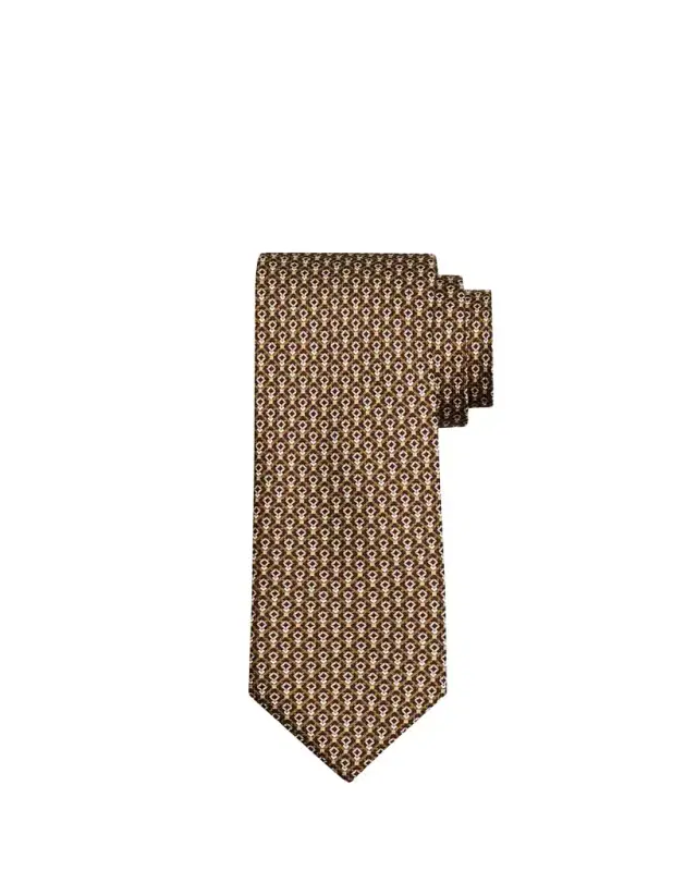 Brioni Men's Micro-Geometric Silk Tie