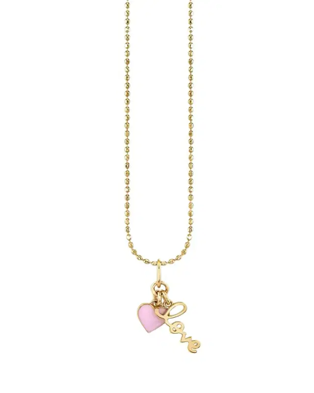 Sydney Evan Love Notes 14K Yellow Gold & Enamel Double Charm Necklace