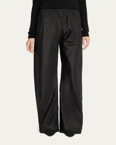 The Row Gala Silk Taffeta Wide-Leg Pull-On Pants | Thumbnail 4