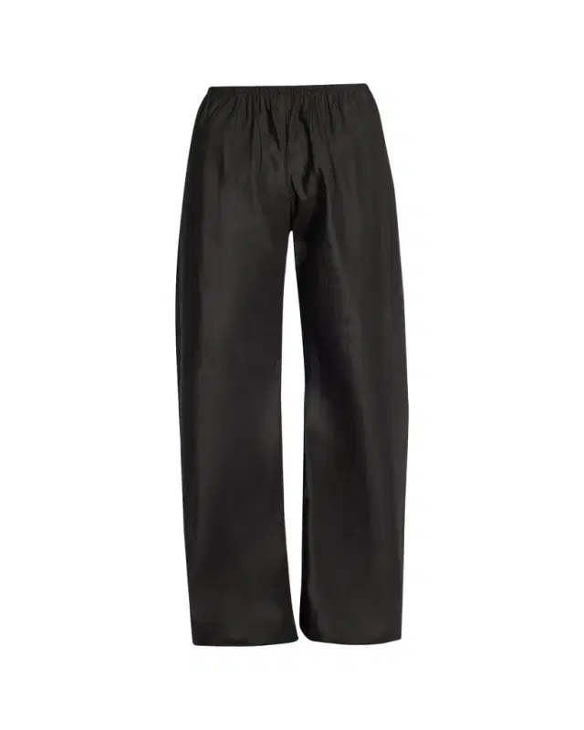 Gala Silk Taffeta Wide-Leg Pull-On Pants