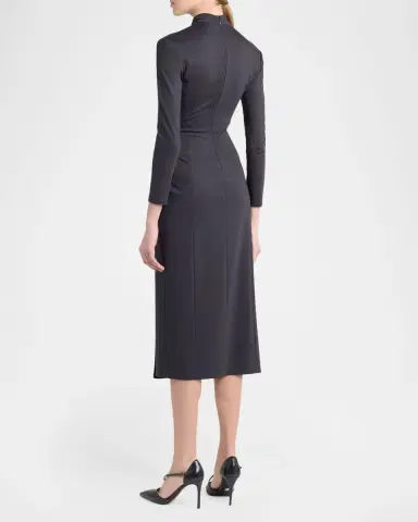 Giorgio Armani Keyhole-Cutout Twisted Midi Dress | Thumbnail 3
