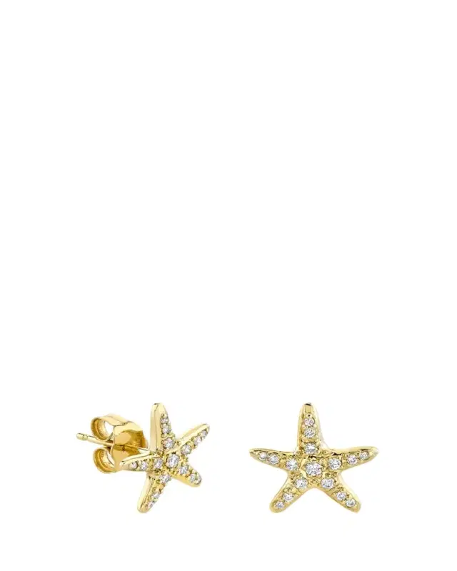 Sydney Evan 14K Yellow Gold & 0.17 TCW Diamond Starfish Stud Earrings
