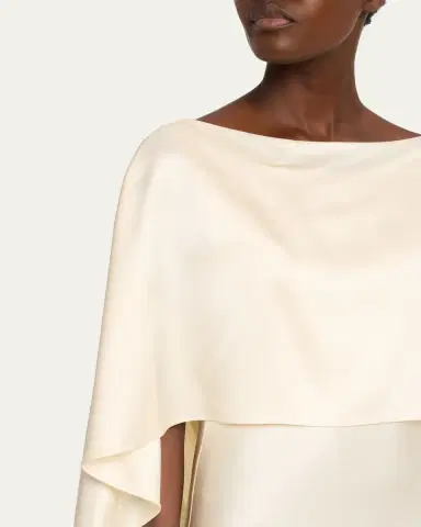 Heirlome Anna Draped Capelet Backless Silk Maxi Dress | Thumbnail 5 Heirlome Anna Draped Capelet Backless Silk Maxi Dress | Thumbnail 5