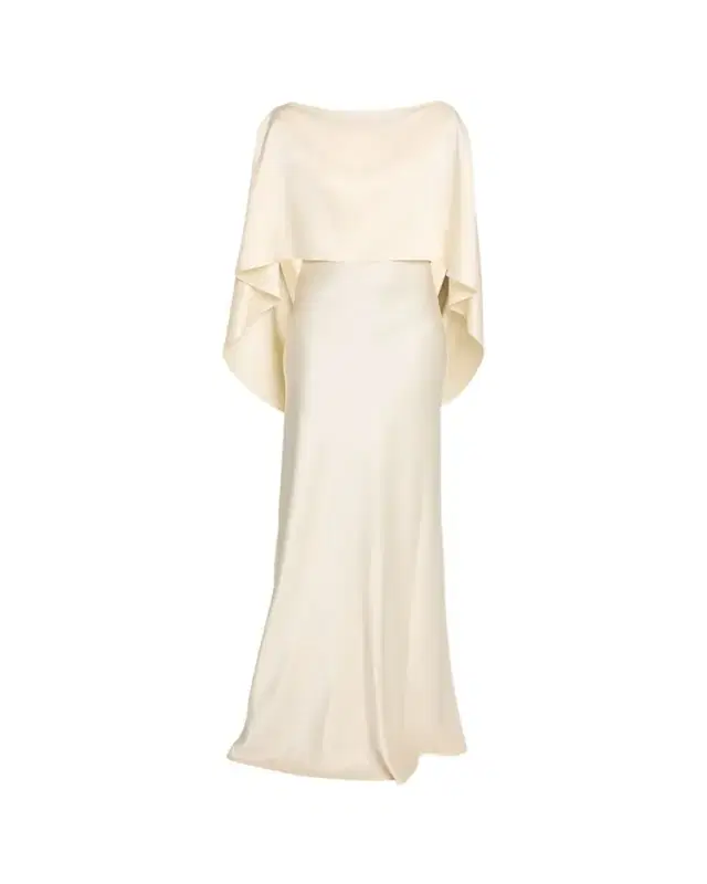 Heirlome Anna Draped Capelet Backless Silk Maxi Dress