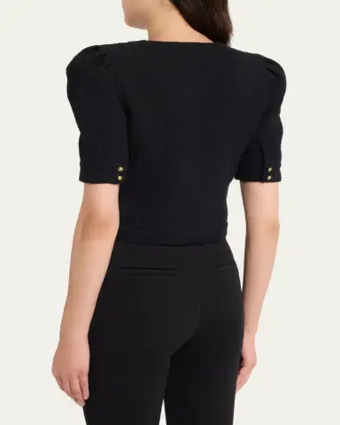 L'Agence Allegra Tweed Short-Sleeve Top | Thumbnail 3 L'Agence Allegra Tweed Short-Sleeve Top | Thumbnail 3