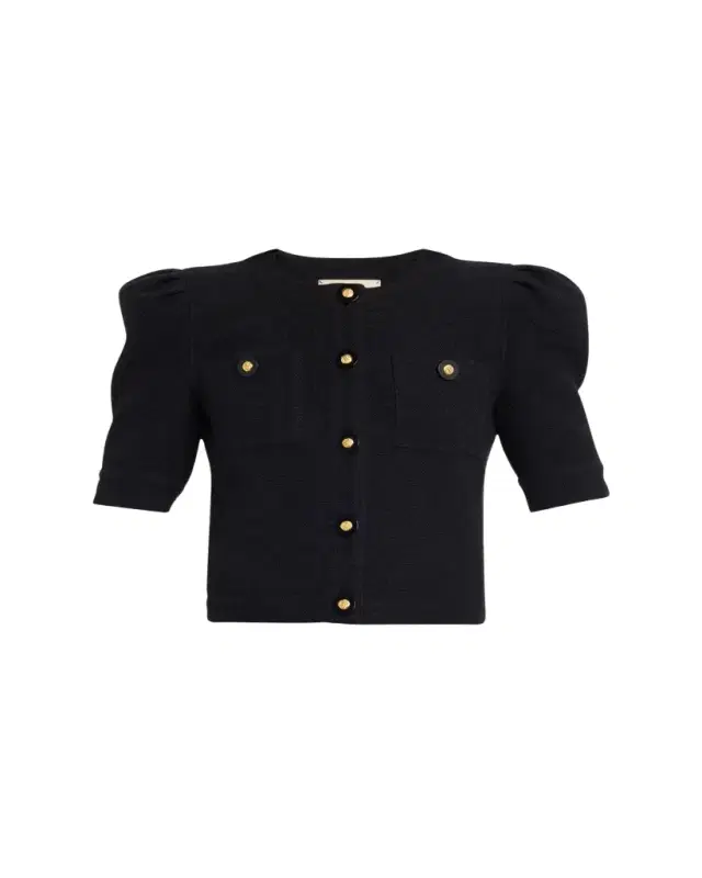 Allegra Tweed Short-Sleeve Top