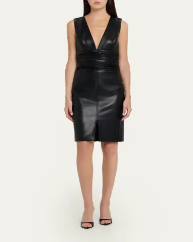 Toccin Dash Plunging Ruched Bodycon Mini Dress | Thumbnail 2 Toccin Dash Plunging Ruched Bodycon Mini Dress | Thumbnail 2