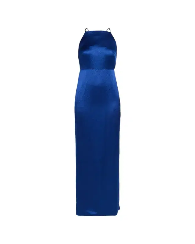 Crystal Strappy Backless Satin Apron Gown