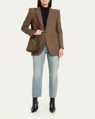 Saint Laurent Niki Small East-West Chevron Suede Shopping Bag | Thumbnail 5 Saint Laurent Niki Small East-West Chevron Suede Shopping Bag | Thumbnail 5