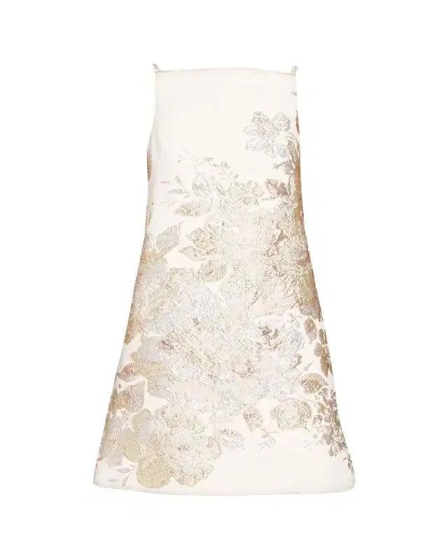 Rickie Freeman for Teri Jon Metallic Floral Jacquard Mini Shift Dress